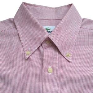 LACOSTE Men's Button Down Shirt Cotton Long Sleeves Size 41